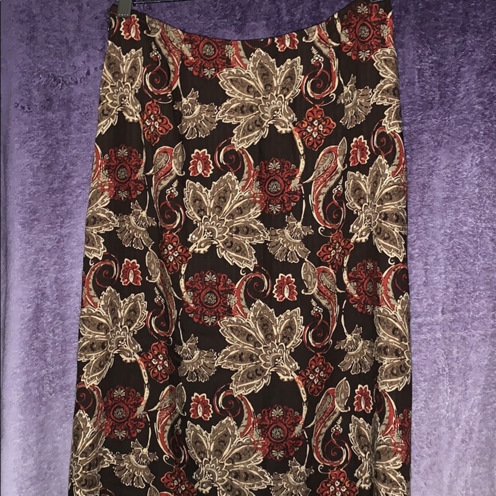 Croft & Barrow Fall Paisley Long Skirt Sz 10